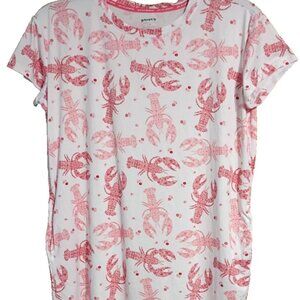 Joyspun Women's Sleep Shirt S/M Lobster Print